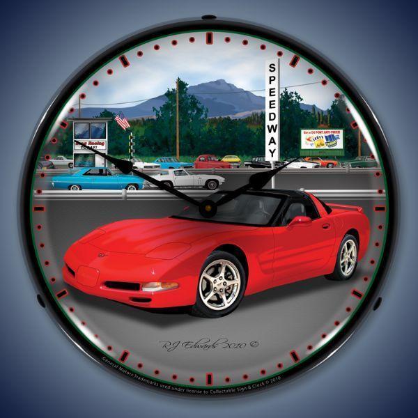 C5 Corvette Raceway Backlit LED Clock-LED Clocks-Grease Monkey Garage