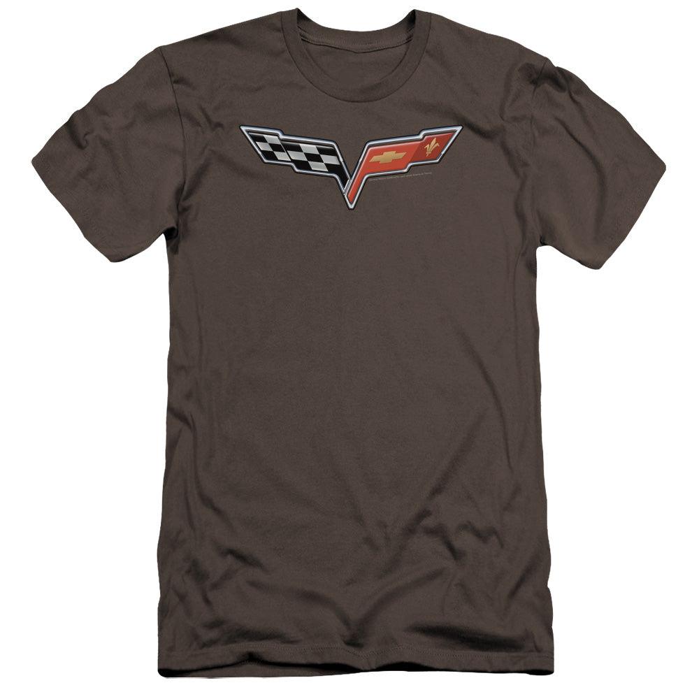 Chevrolet Corvette Medallion Premium Slim Fit Short-Sleeve T-Shirt-Grease Monkey Garage