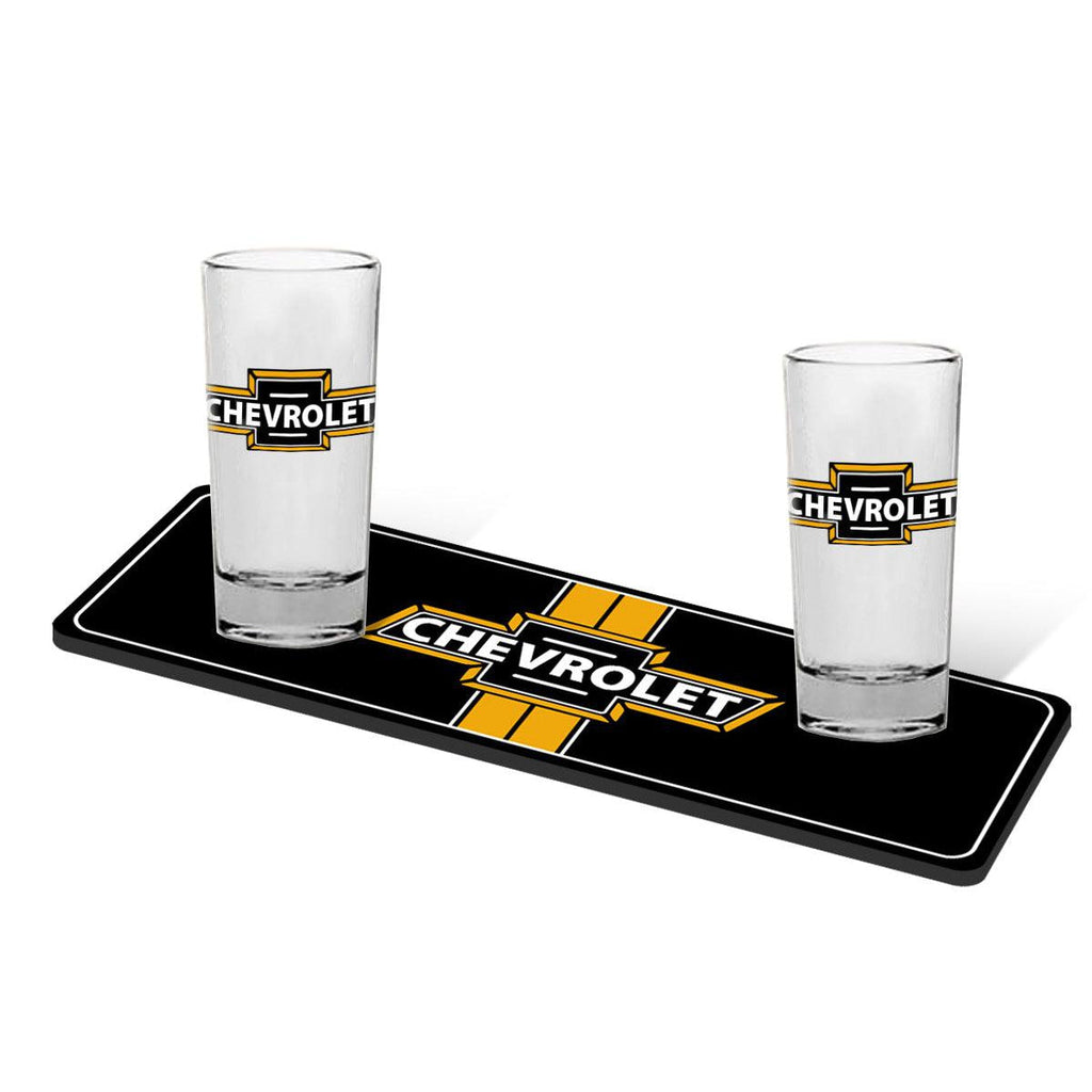 Chevrolet Shot Glass Set-Grease Monkey Garage