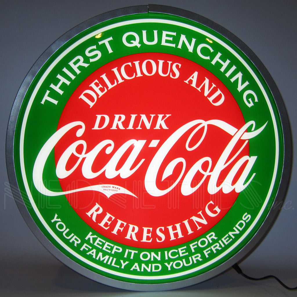 Coca-Cola Evergreen Backlit LED Sign (15")-LED Signs-Grease Monkey Garage