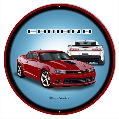 Dark Red 5th Gen Camaro Metal Sign-Metal Signs-Grease Monkey Garage