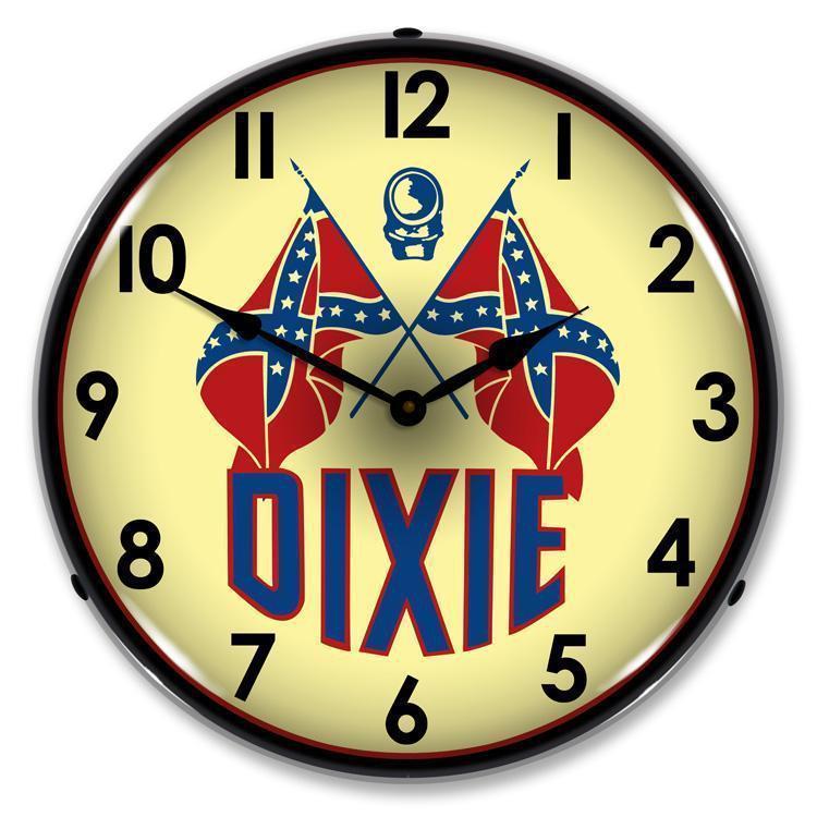 Dixie Gas Backlit LED Clock-LED Clocks-Grease Monkey Garage