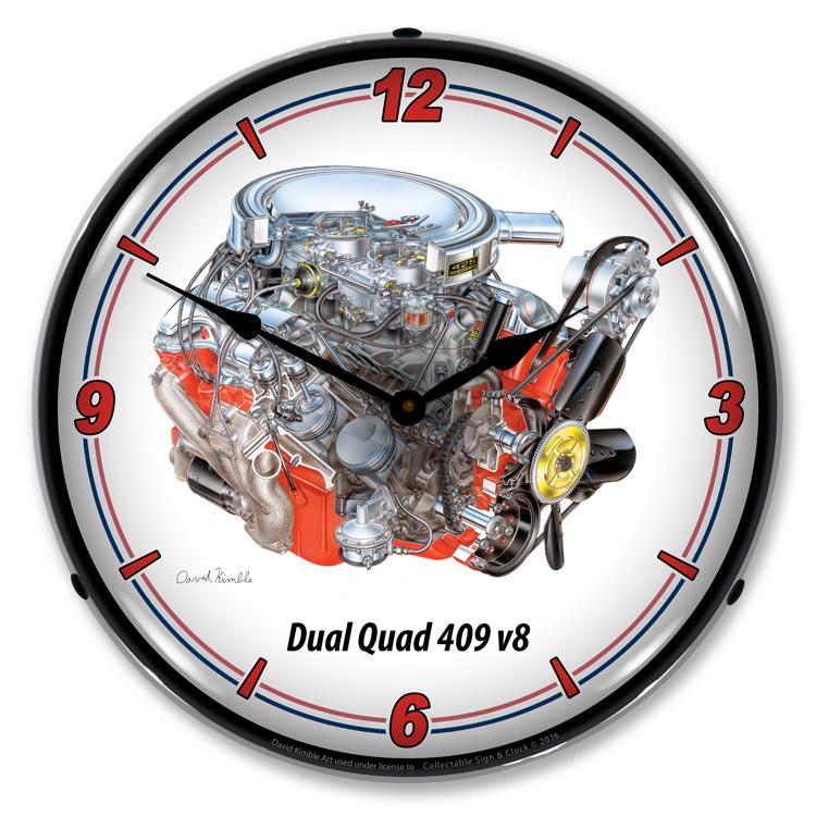 Dual Quad 409 v8 LED Clock-LED Clocks-Grease Monkey Garage