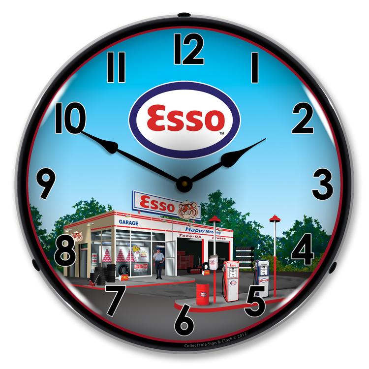 Esso Station LED Clock-LED Clocks-Grease Monkey Garage