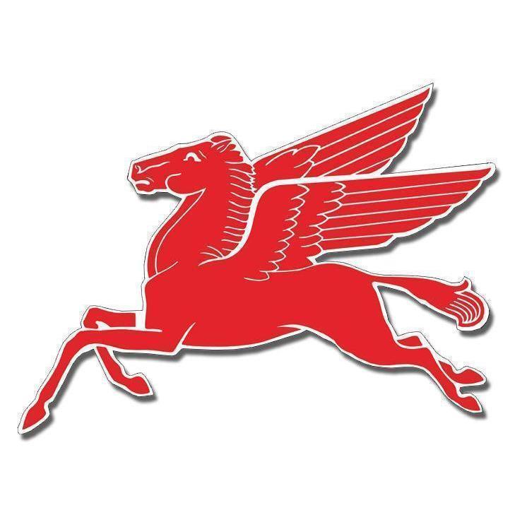 Extra Large Mobil Pegasus Flying Horse Sign (Left Facing)-Metal Signs-Grease Monkey Garage