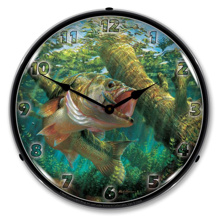 Fishing the Wood LED Clock-LED Clocks-Grease Monkey Garage