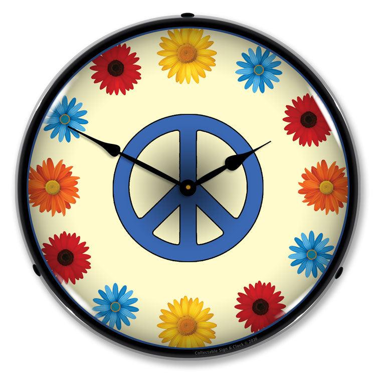 Flower Power Backlit LED Clock-LED Clocks-Grease Monkey Garage