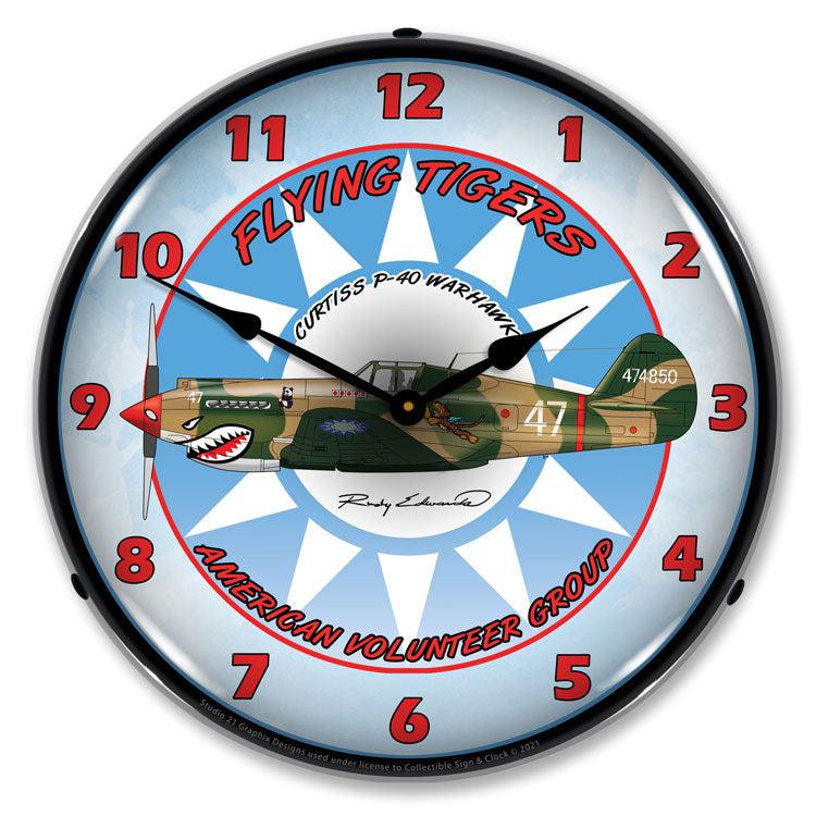 Flying Tigers LED Clock-LED Clocks-Grease Monkey Garage