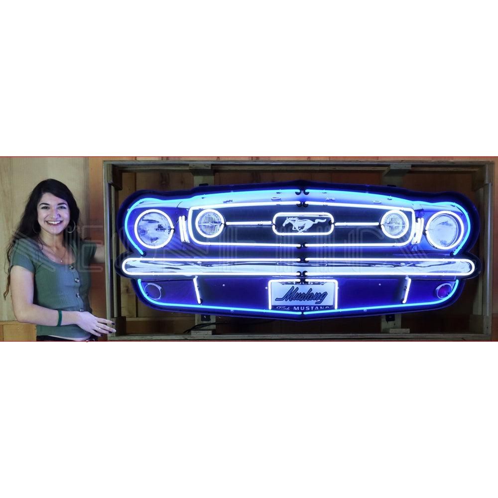 Ford Mustang Grille Neon Sign in Steel Can-Neon Signs-Grease Monkey Garage