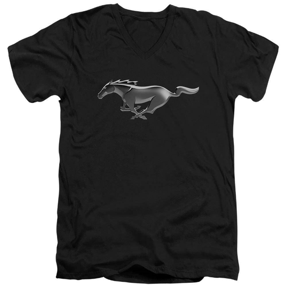 Ford Mustang Modern Mustang Short-Sleeve V-Neck T-Shirt-Grease Monkey Garage