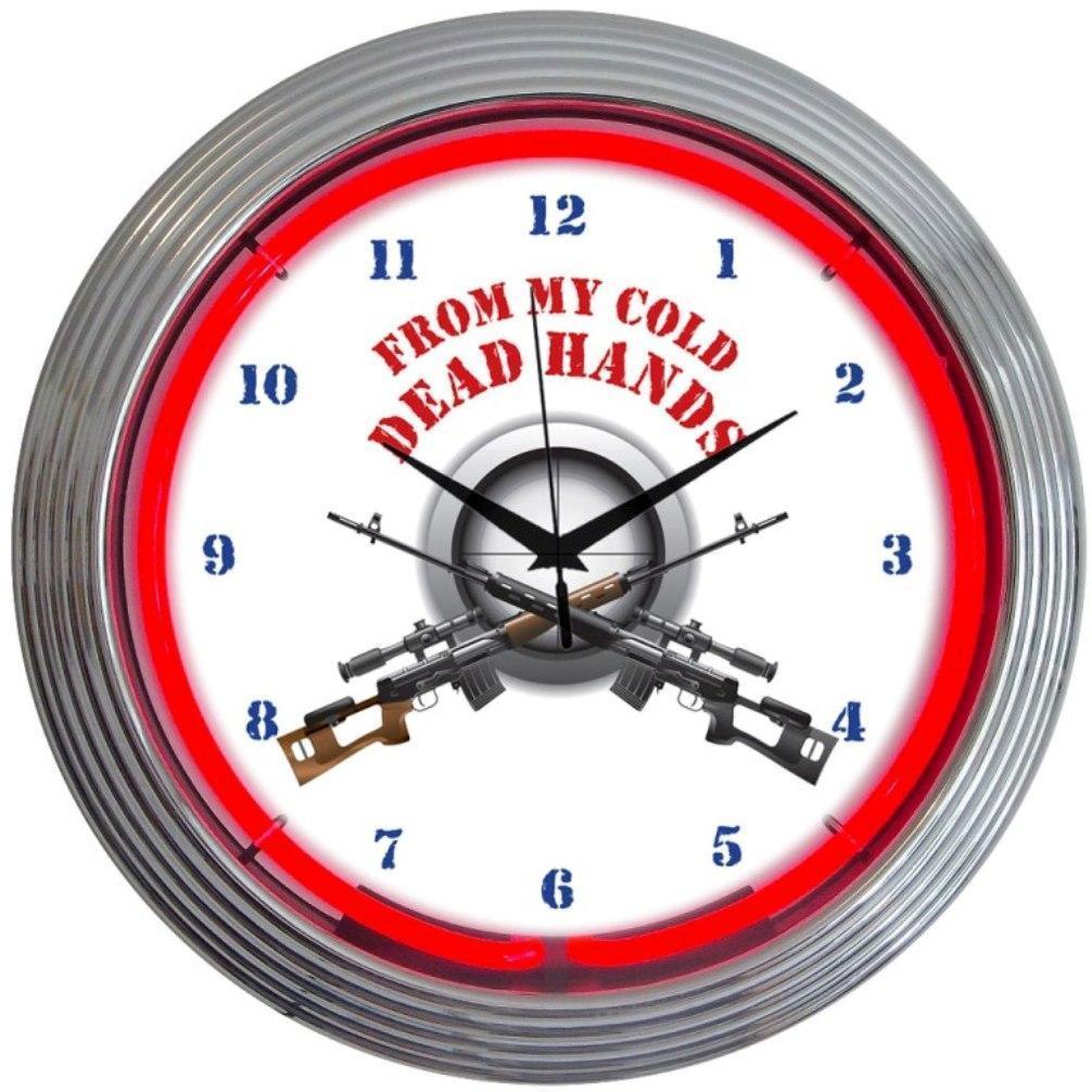 From my Cold Dead Hands Firearms Neon Clock-Clocks-Grease Monkey Garage