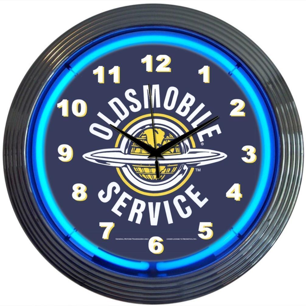 GM Oldsmobile Service Neon Clock-Clocks-Grease Monkey Garage