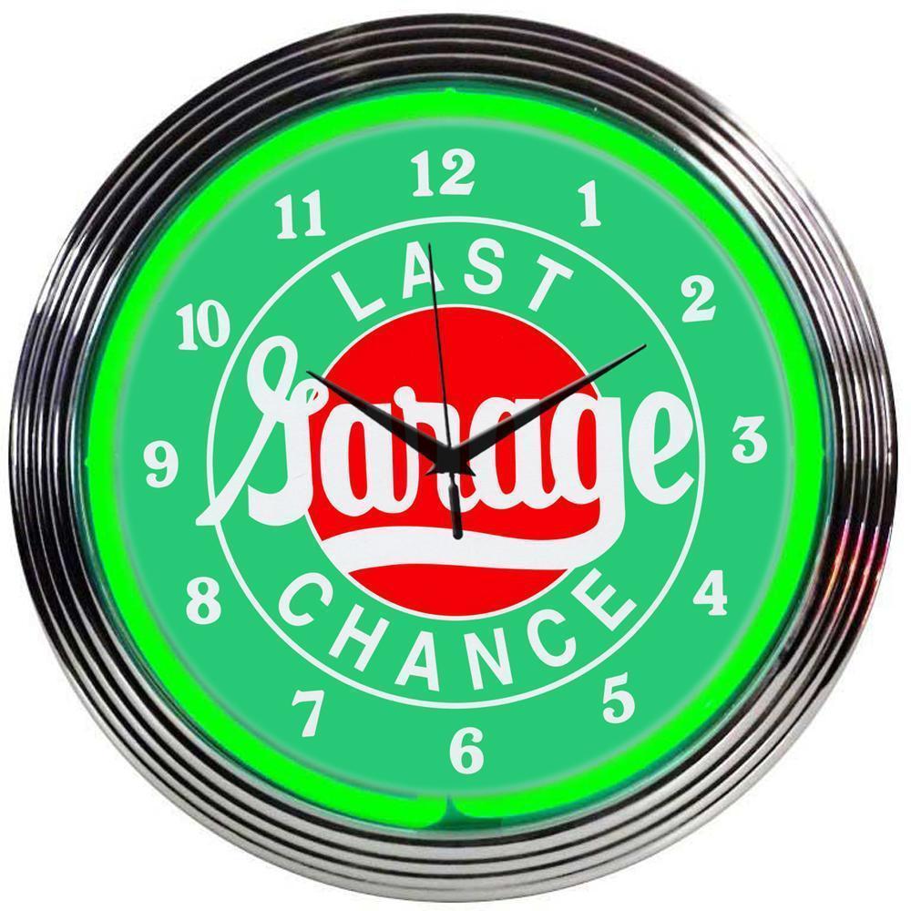 Last Chance Garage Neon Clock-Clocks-Grease Monkey Garage