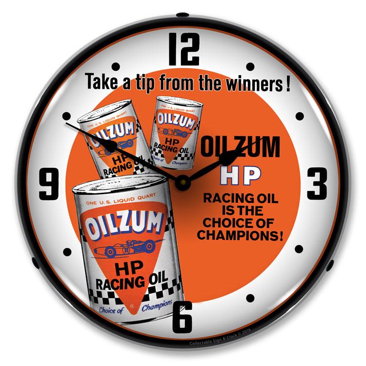 Oilzum HP Oil LED Clock-LED Clocks-Grease Monkey Garage