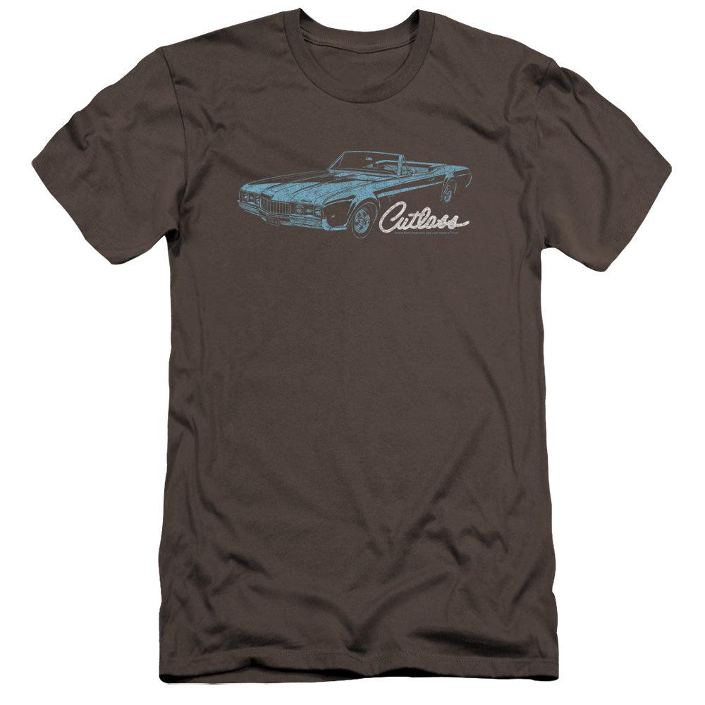 Oldsmobile 1968 Cutlass Convertible Premium Slim Fit T-Shirt-Grease Monkey Garage