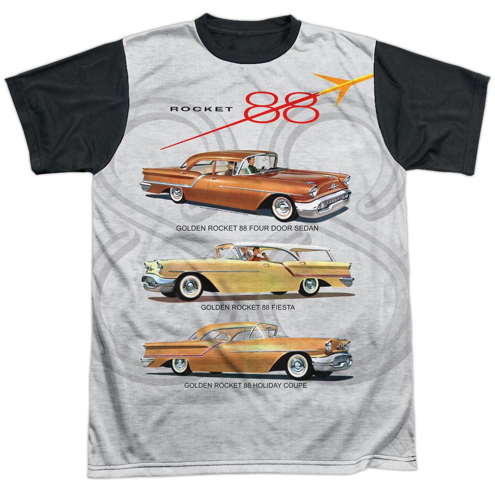 Oldsmobile Rocket 88 Black Back Short-Sleeve T-Shirt-Grease Monkey Garage