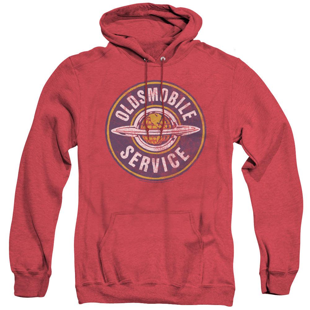 Oldsmobile Vintage Service Heather Hoodie-Grease Monkey Garage