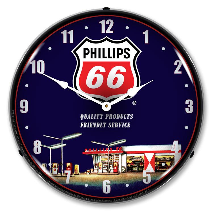 Phillips 66 Gas Station 1 LED Clock-LED Clocks-Grease Monkey Garage