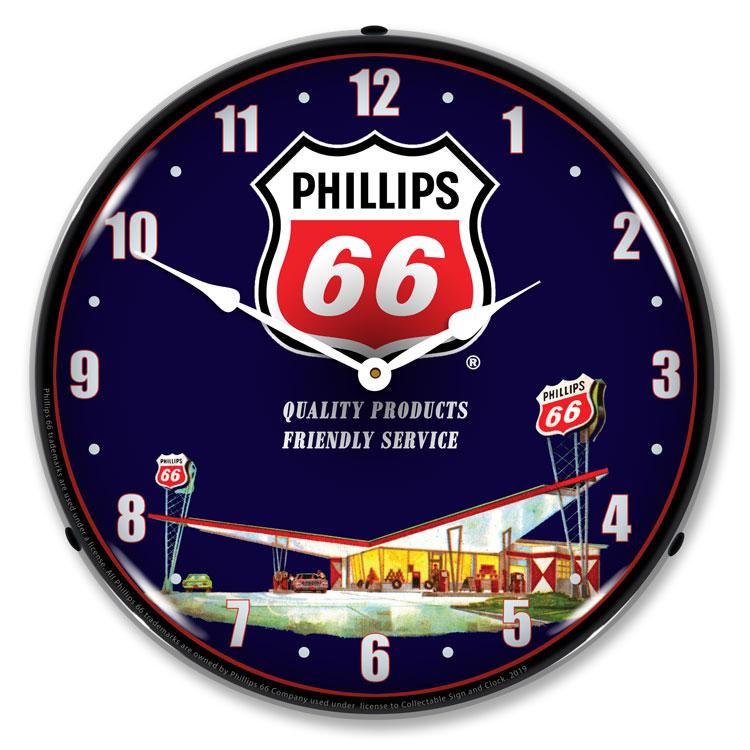 Phillips 66 Gas Station 2 LED Clock-LED Clocks-Grease Monkey Garage