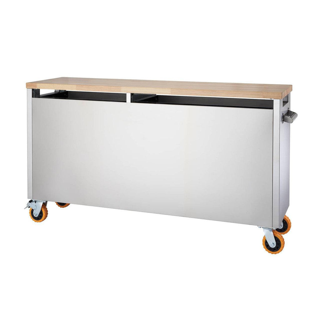 Professional Stainless Steel Rolling Workbench with Clampable Raised Top 66" x 19"-Grease Monkey Garage