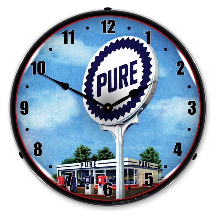 Pure Gas Station LED Clock-LED Clocks-Grease Monkey Garage