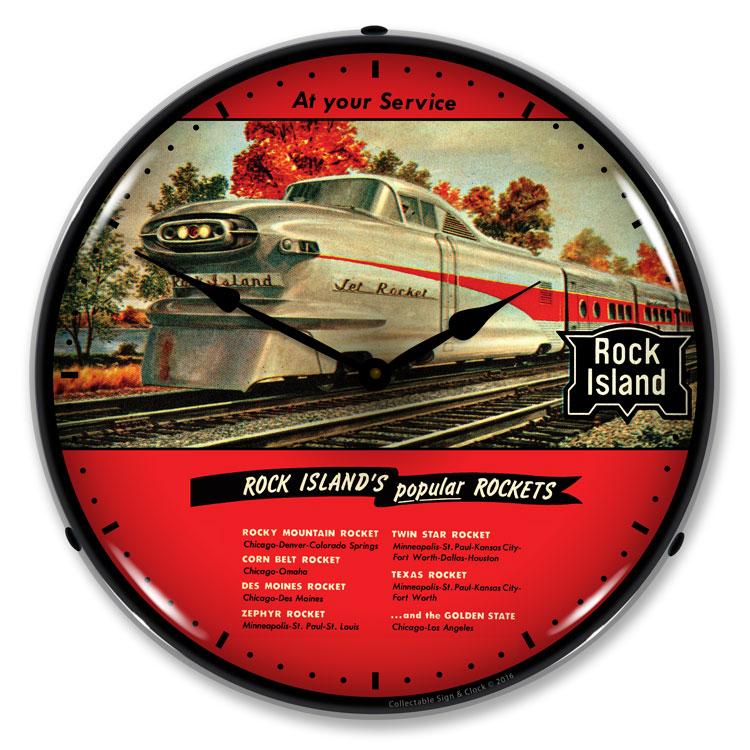 Rock Island Rockets LED Clock-LED Clocks-Grease Monkey Garage