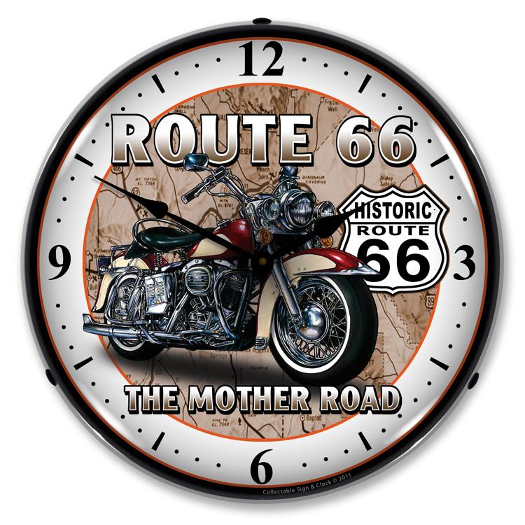 Route 66 Bike LED Clock-LED Clocks-Grease Monkey Garage