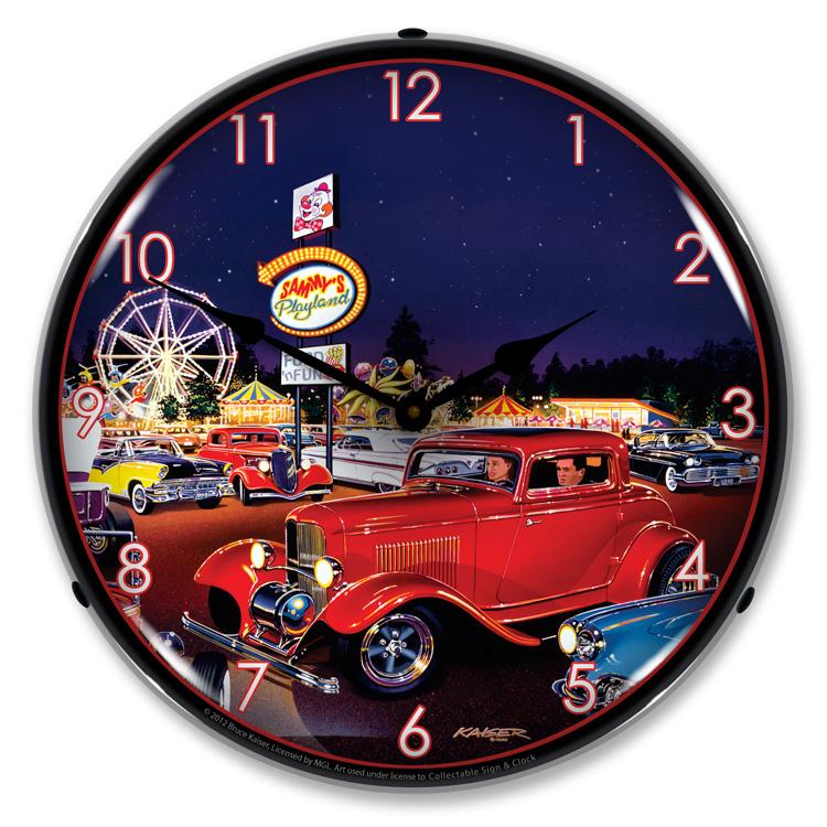 Sammys Playland LED Clock-LED Clocks-Grease Monkey Garage