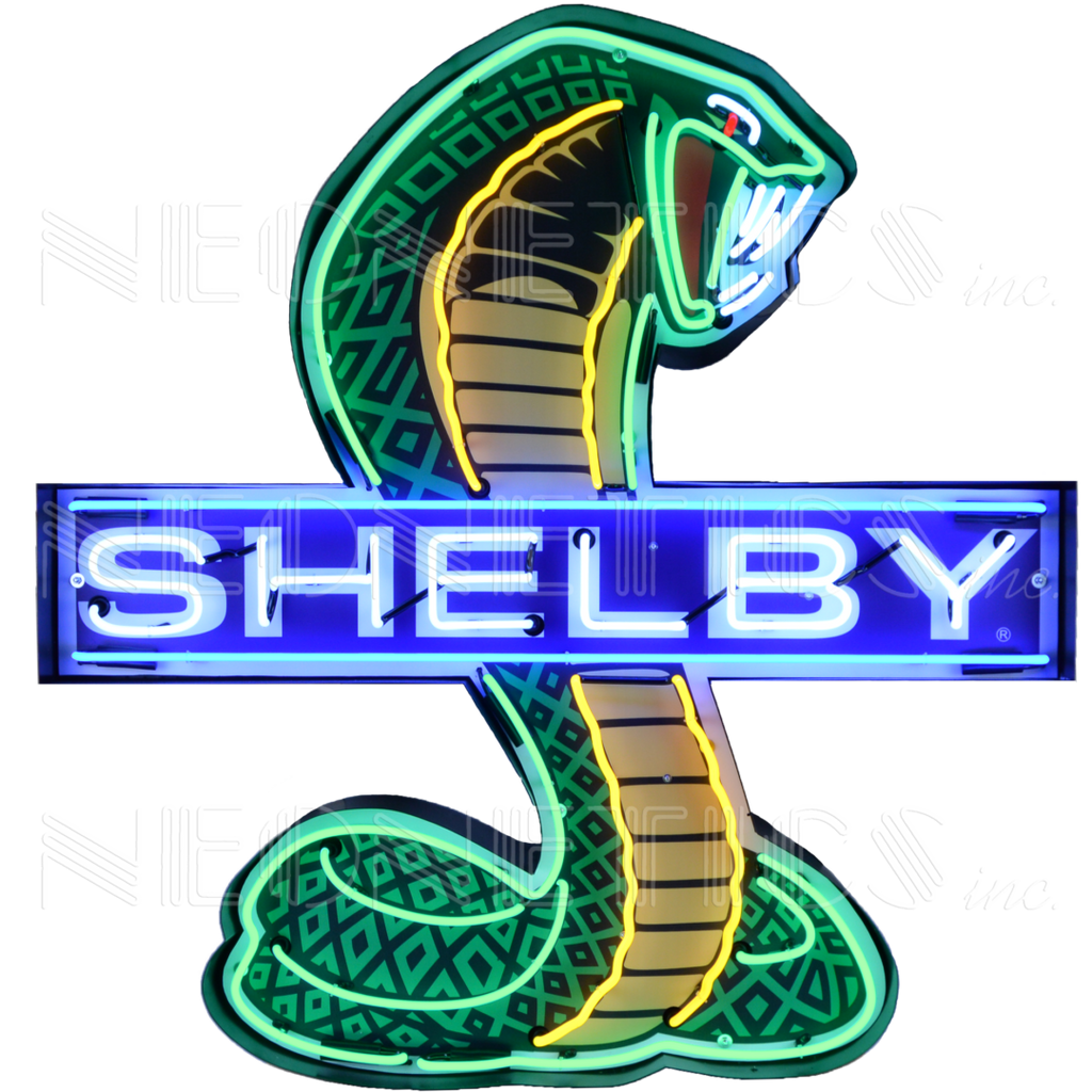 Shelby Cobra Shaped Neon Sign in Steel Can-Neon Signs-Grease Monkey Garage