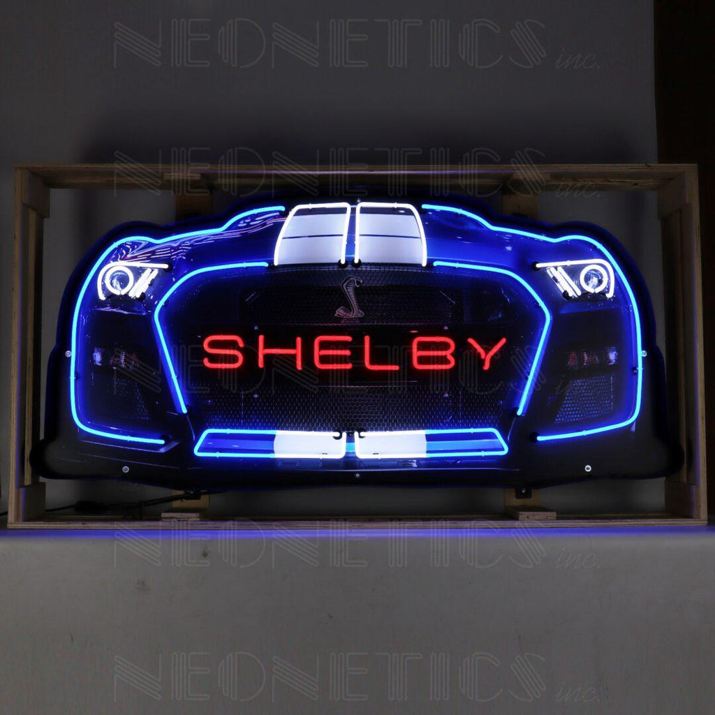 Shelby GT 500 Grille Neon Sign in Steel Can-Neon Signs-Grease Monkey Garage