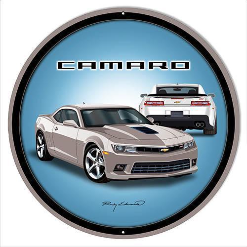 Silver 5th Gen Camaro Metal Sign-Metal Signs-Grease Monkey Garage