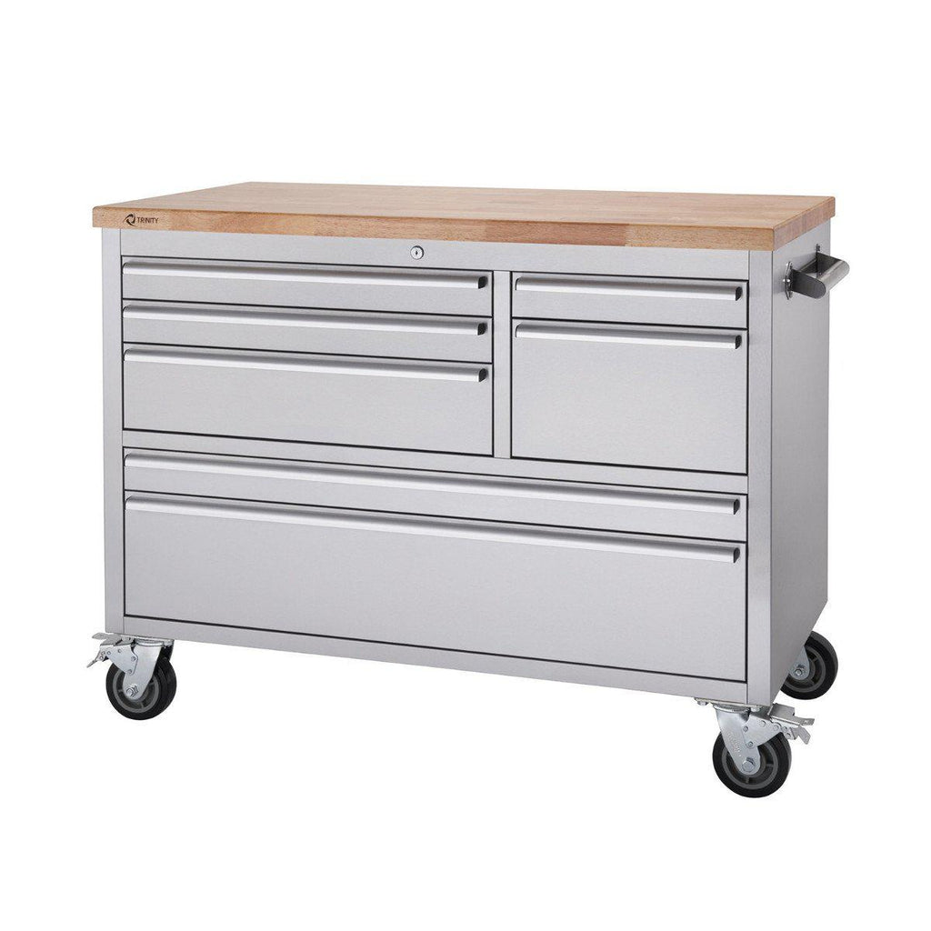 Stainless Steel Rolling Workbench 48" x 26"-Grease Monkey Garage