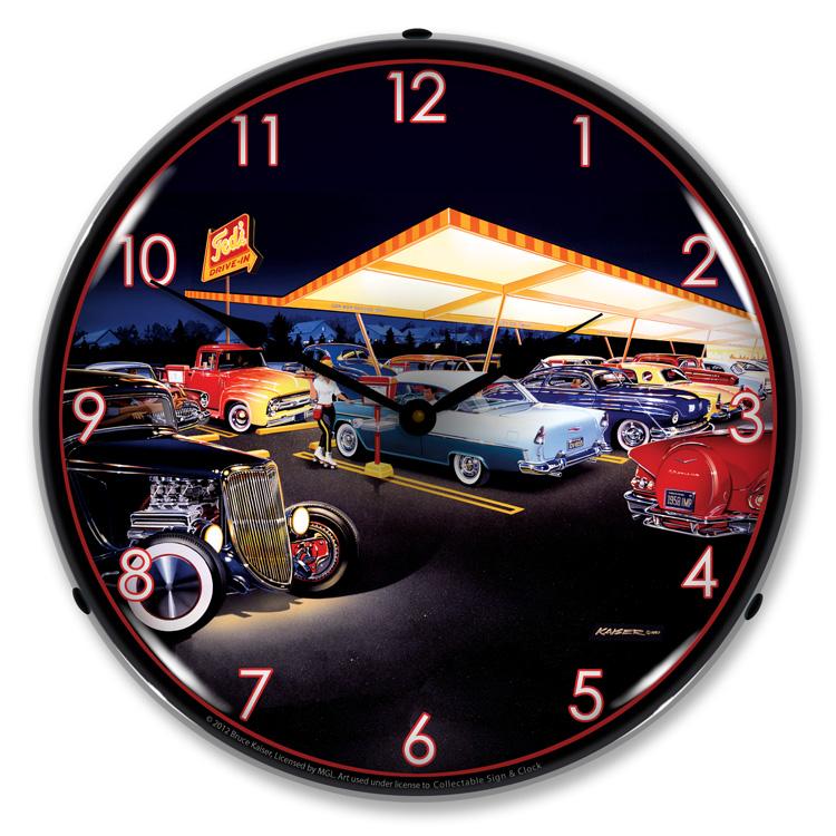 Teds Drive In LED Clock-LED Clocks-Grease Monkey Garage