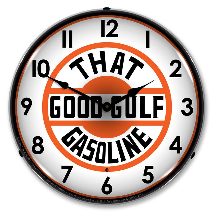 That Good Gulf Gasoline LED Clock-LED Clocks-Grease Monkey Garage