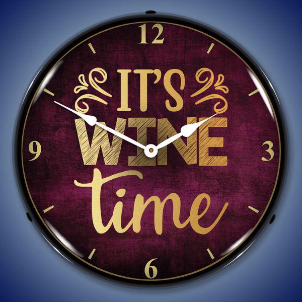 Wine Time Backlit LED Clock-LED Clocks-Grease Monkey Garage