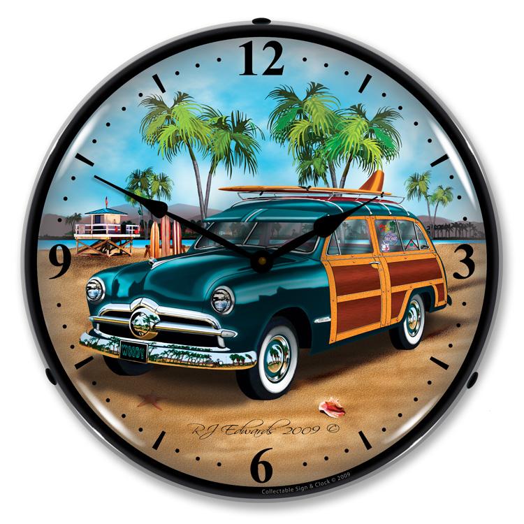 Woodys Surfer Wagon LED Clock-LED Clocks-Grease Monkey Garage