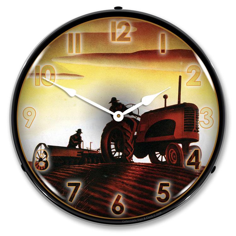 Working in the Field LED Clock-LED Clocks-Grease Monkey Garage